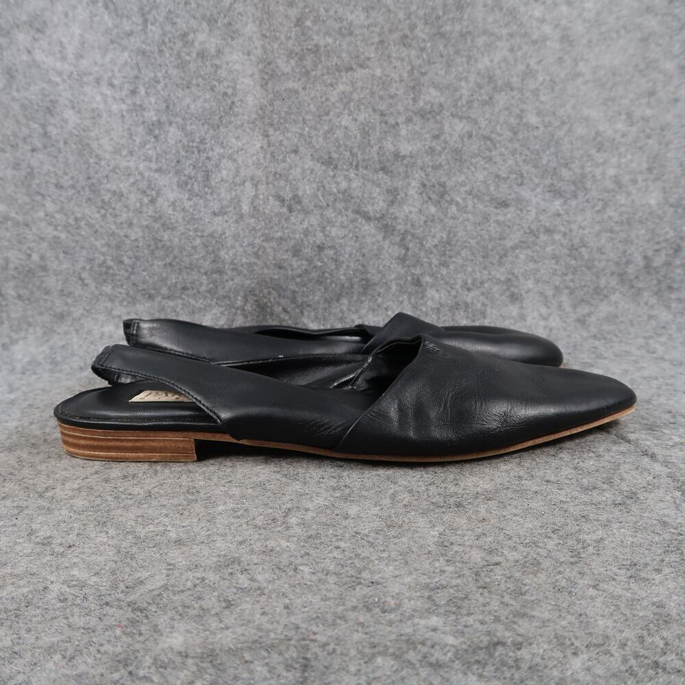 Partners Shoes Womens 8.5 Slingback Flats Fashion Comfort Vintage Leather Black